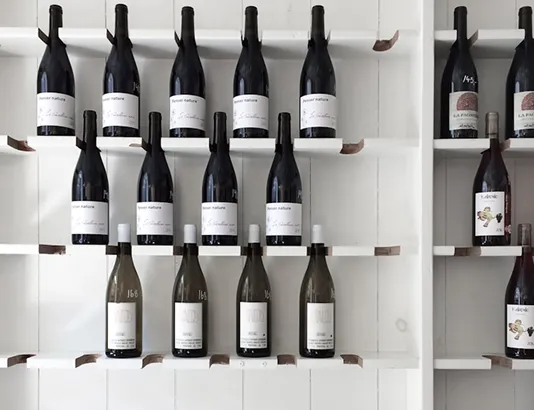 minimalist wine shelf