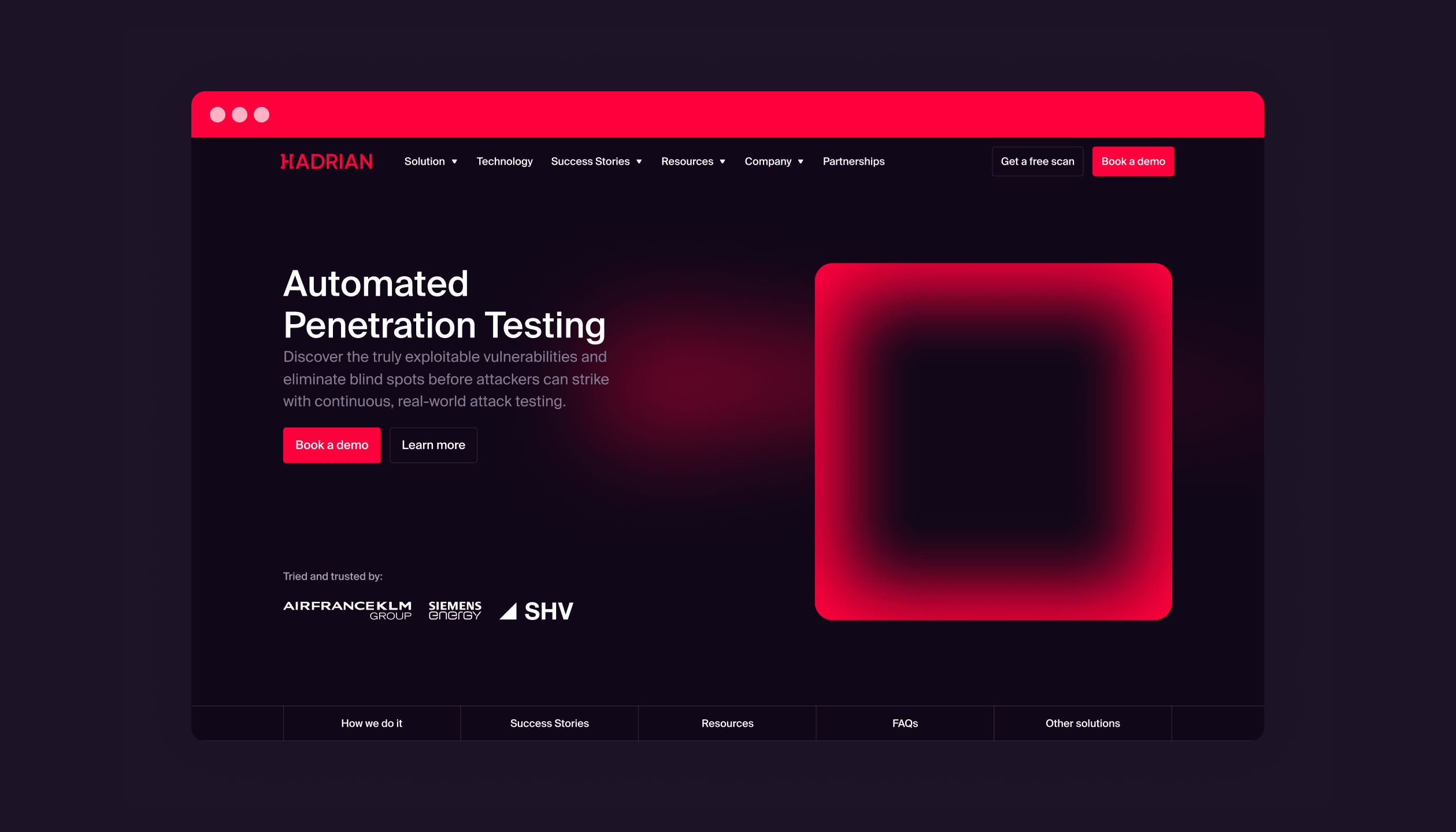 Screenshot of Hero Section