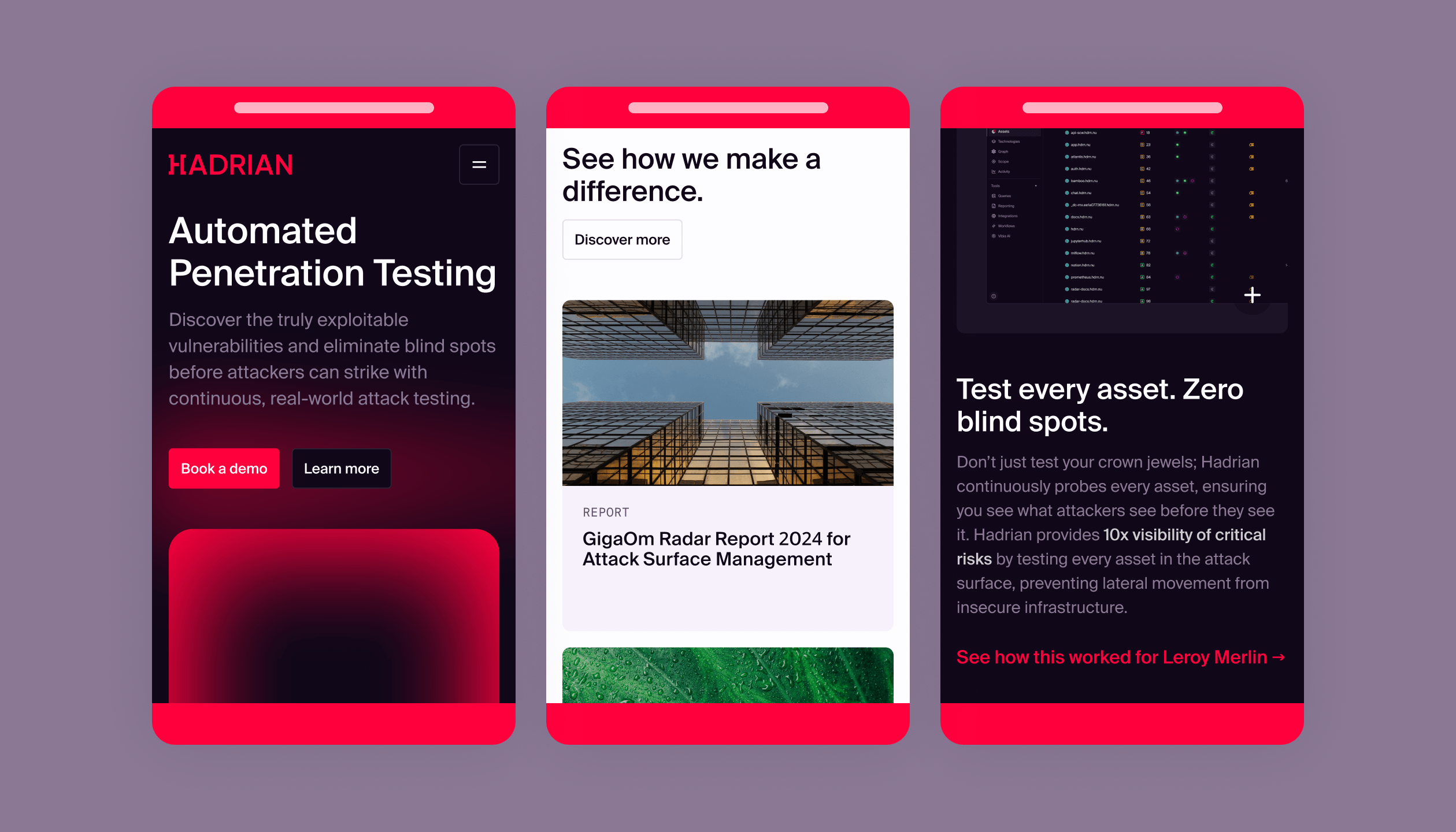 Screenshot of Different Sections Mobile Breakpoint