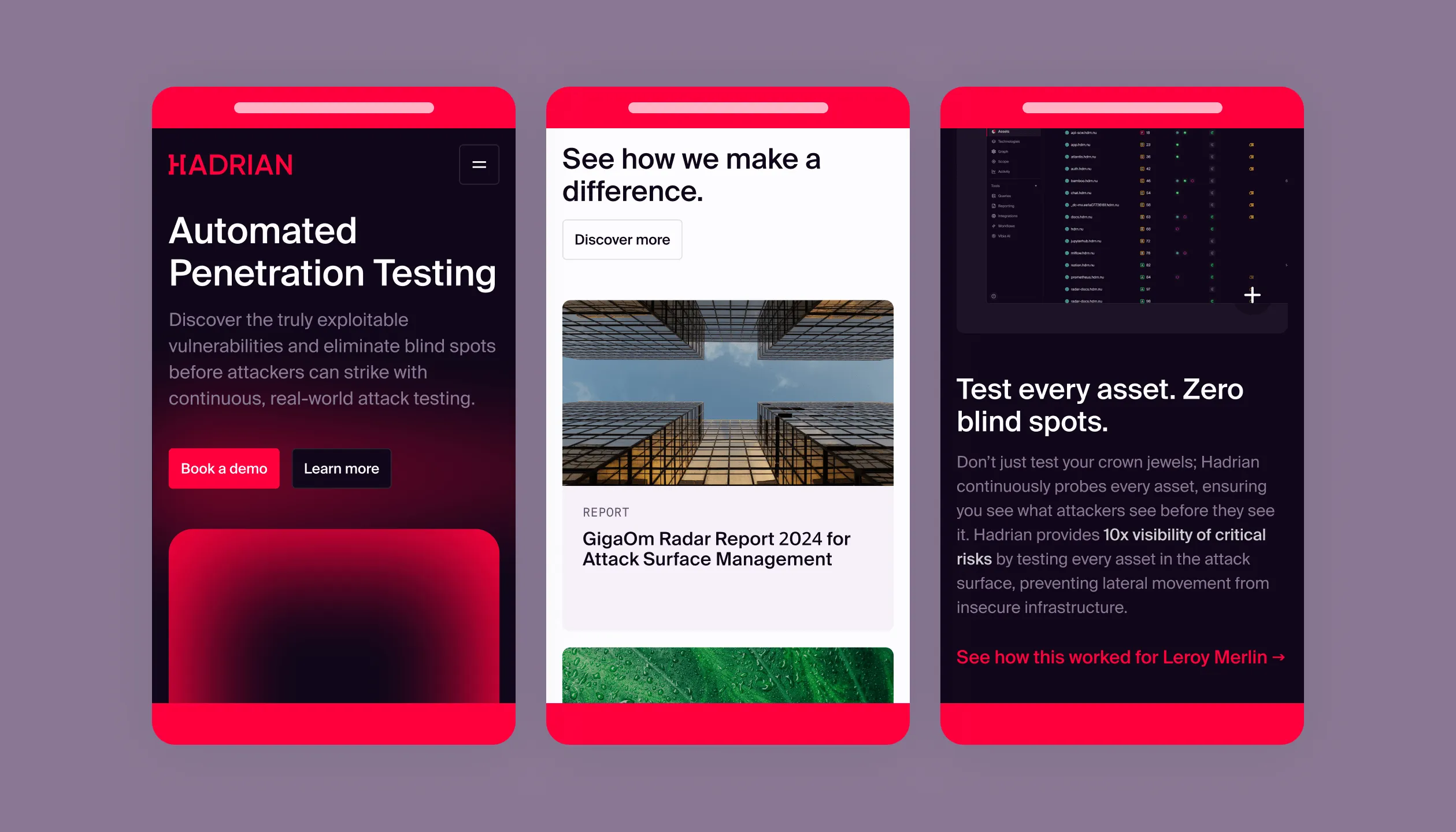 Screenshot of Different Sections Mobile Breakpoint