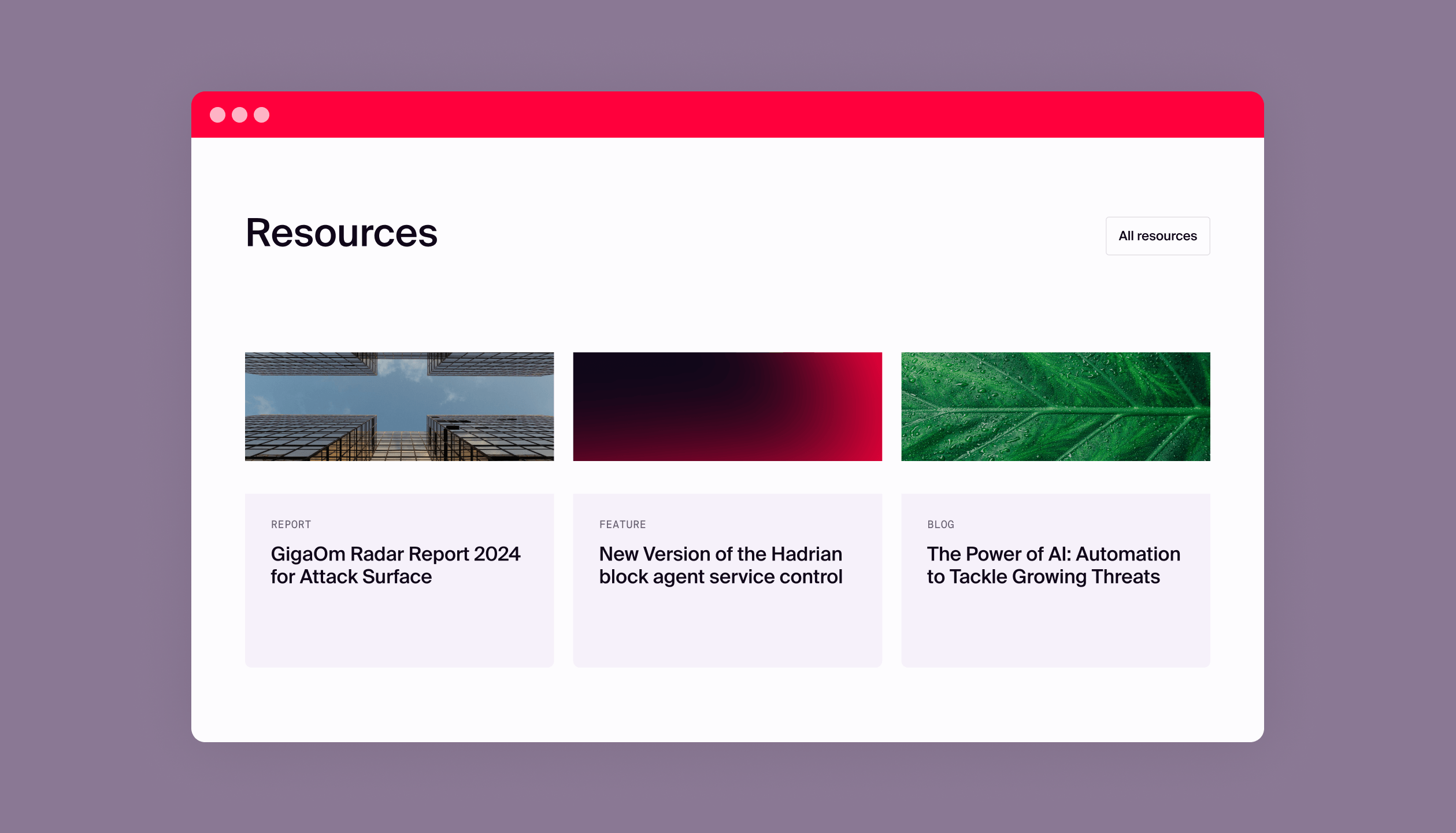 Screenshot of Resources