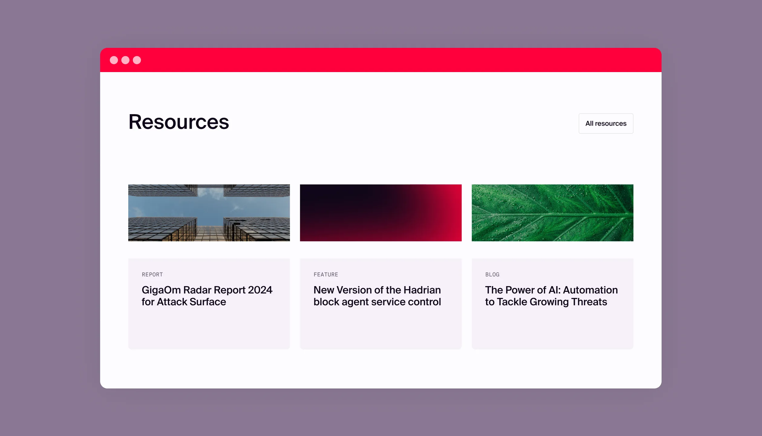 Screenshot of Resources