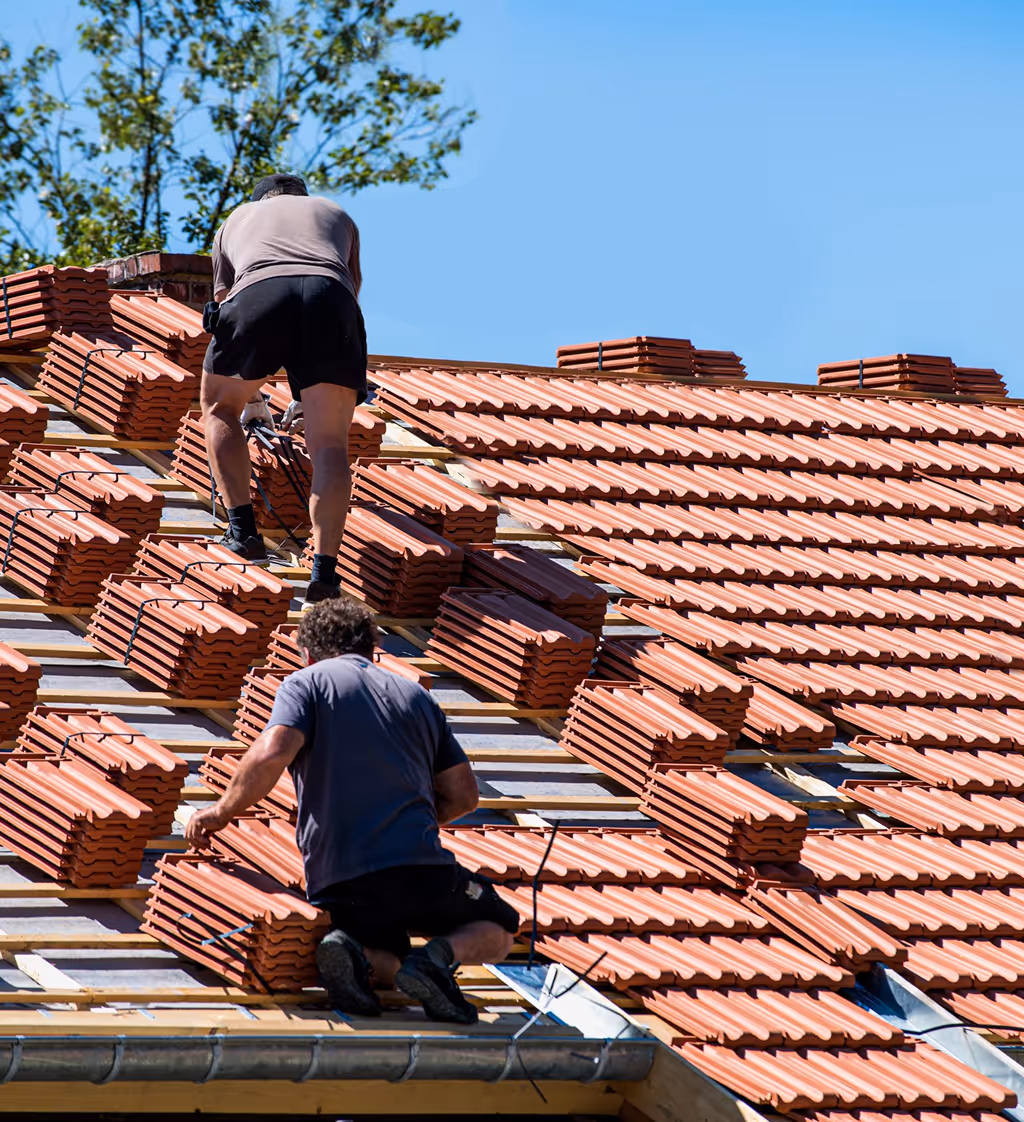 roof tile construction job site