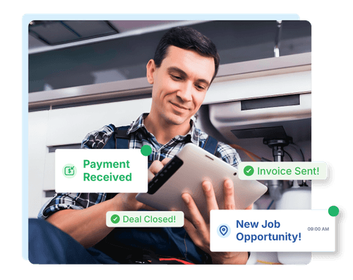 Service professional using uSource hub to connect with real clients