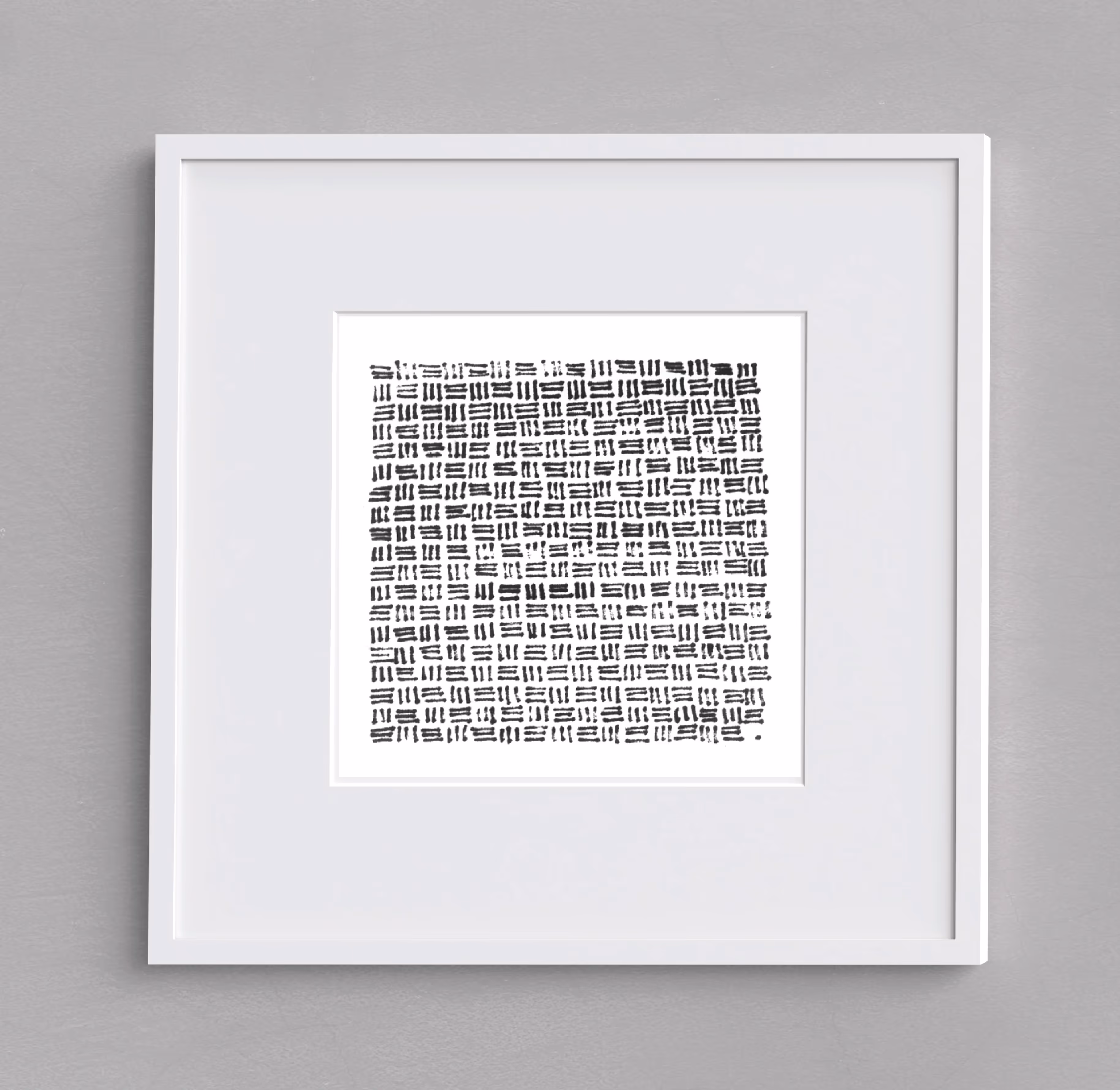 a white frame with black lines on it