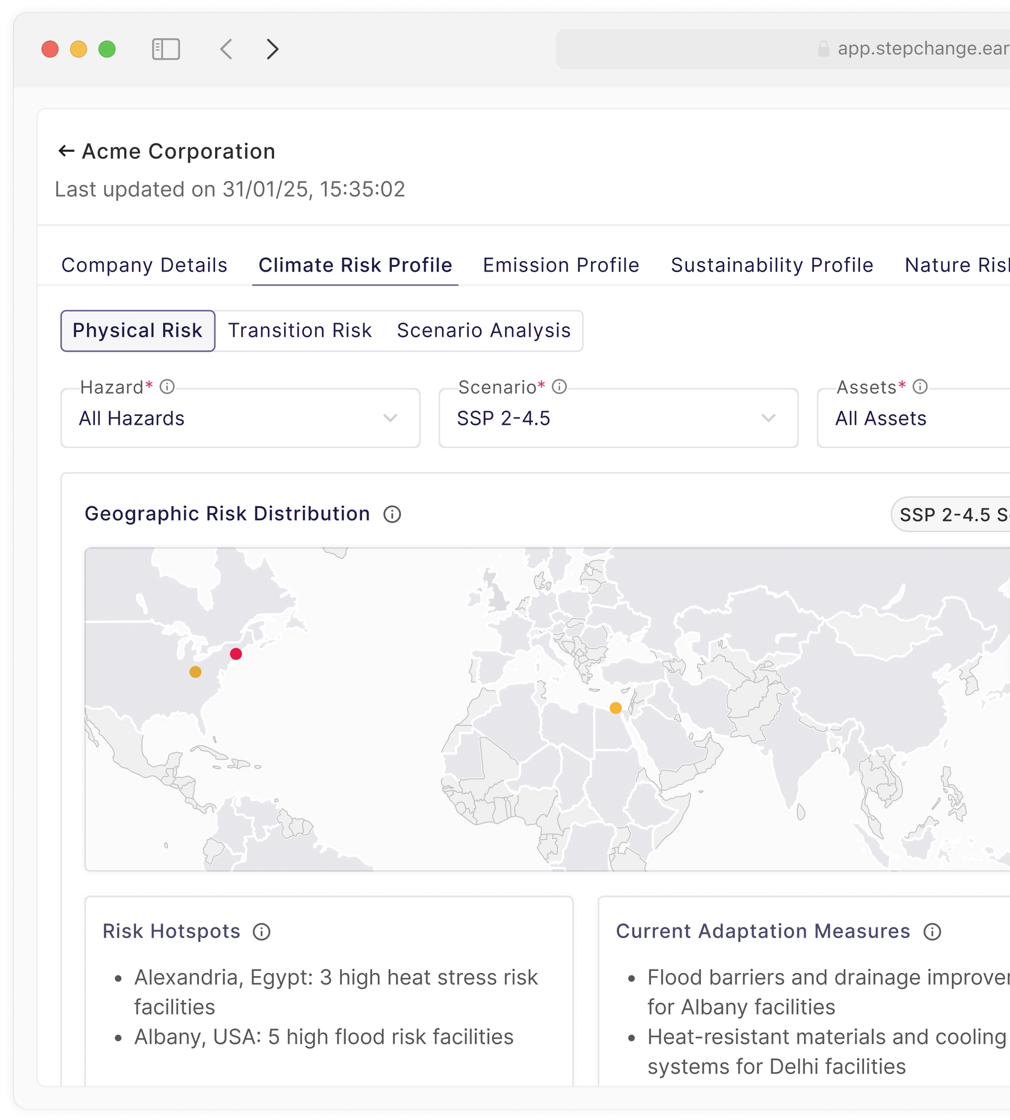 Climate Risk Platform Portfolio Climate Risk