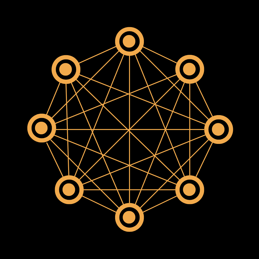 Interconnected circles showing collaborative learning network