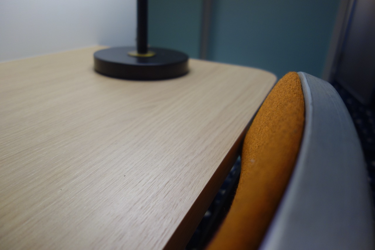 In room desk with lamp