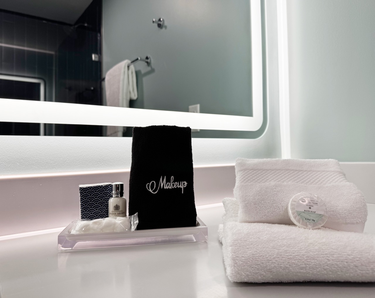 Bathroom amenities on sink