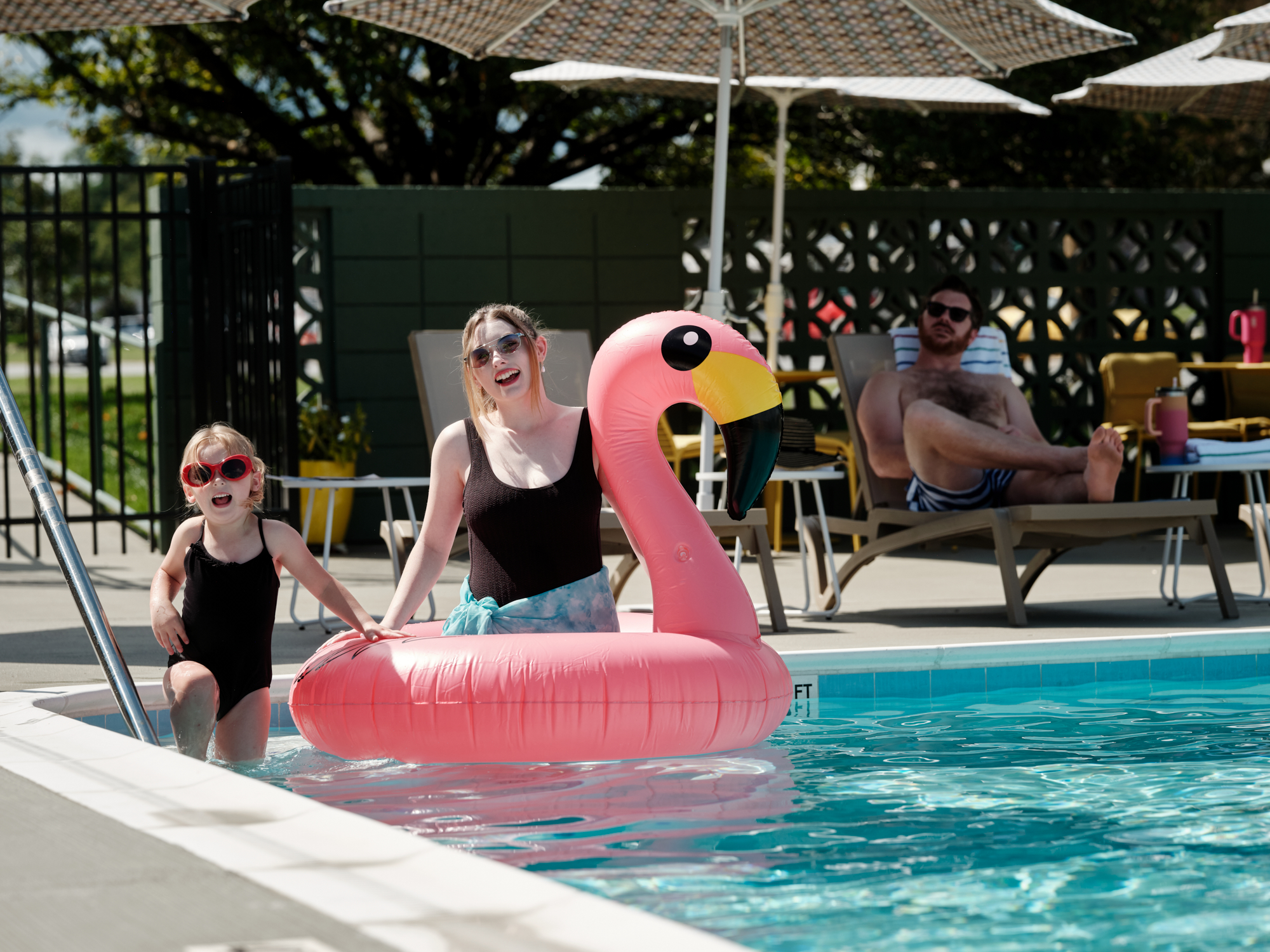 Family Fun in the pool at Colony House Motor lodge