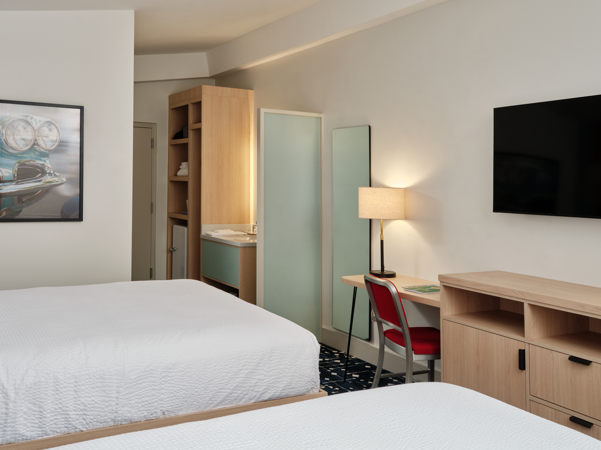 Vintage Vibe Two Queen Interior Room at Colony House Motor Lodge