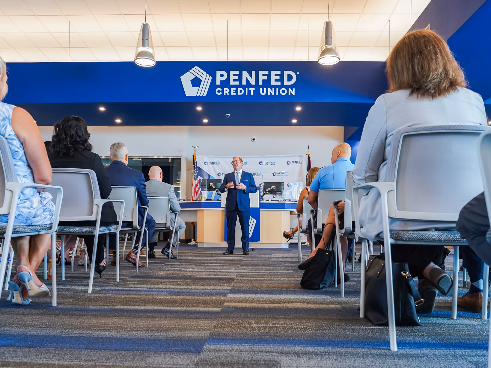 PenFed employees collaborating during a workshop