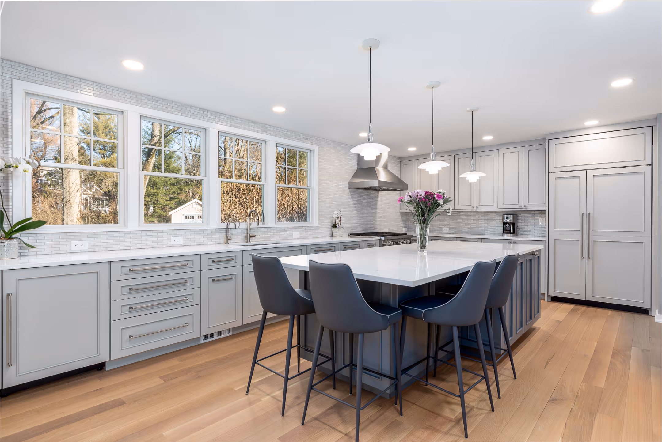 An interior design image of a beautiful redesigned kitchen.