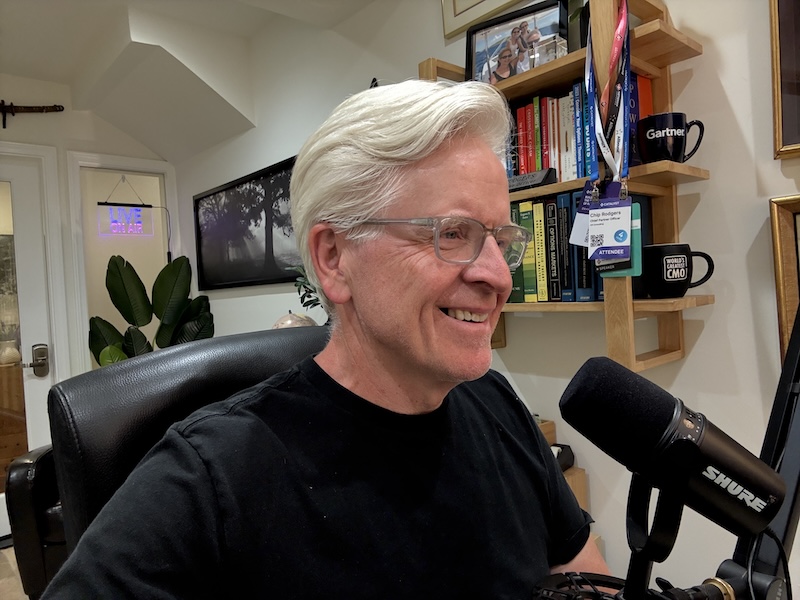 Chip Rodgers at the podcast microphone.