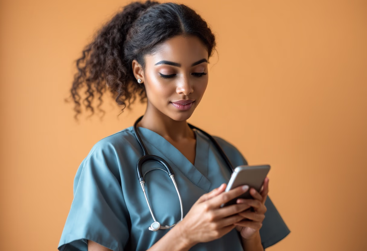 image of healthcare professional using ai software