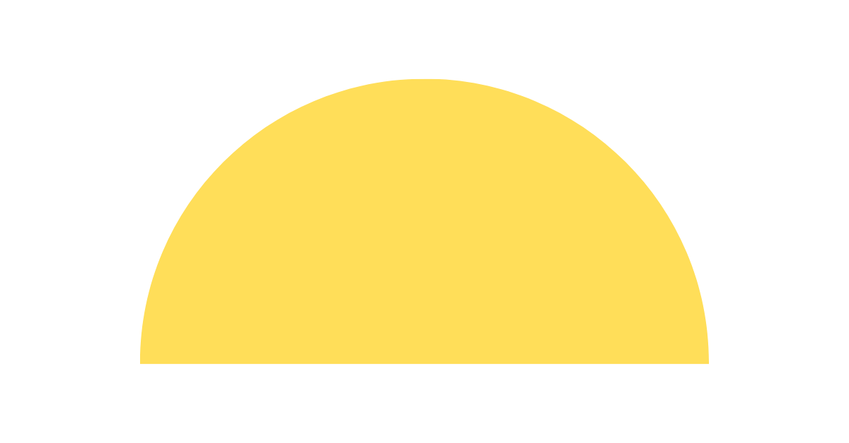 Yellow half-circle shape on a black background resembling a bell curve icon.