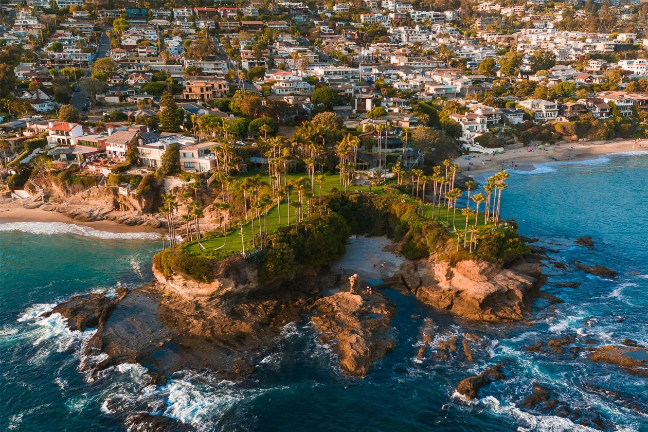Orange County cliff aerial view