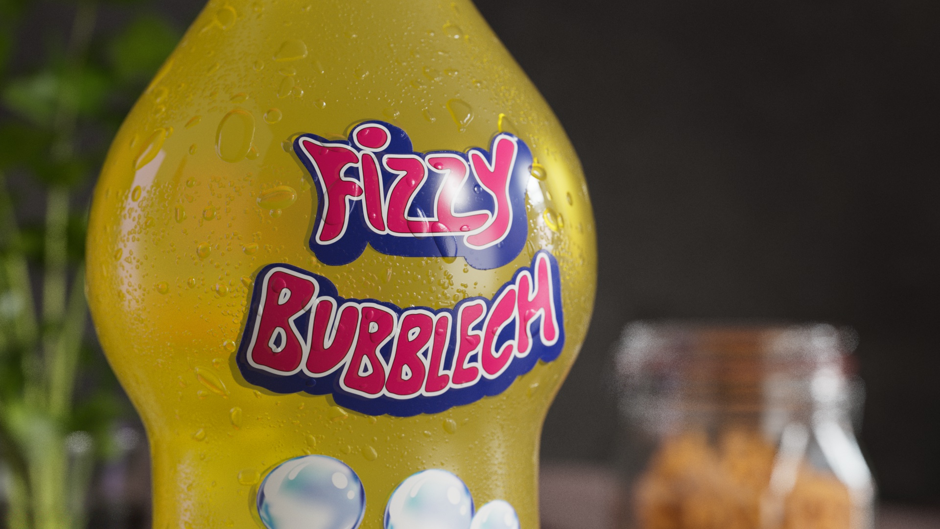 Fizzy Bubblech — 3D продуктовая визуализация бутылки