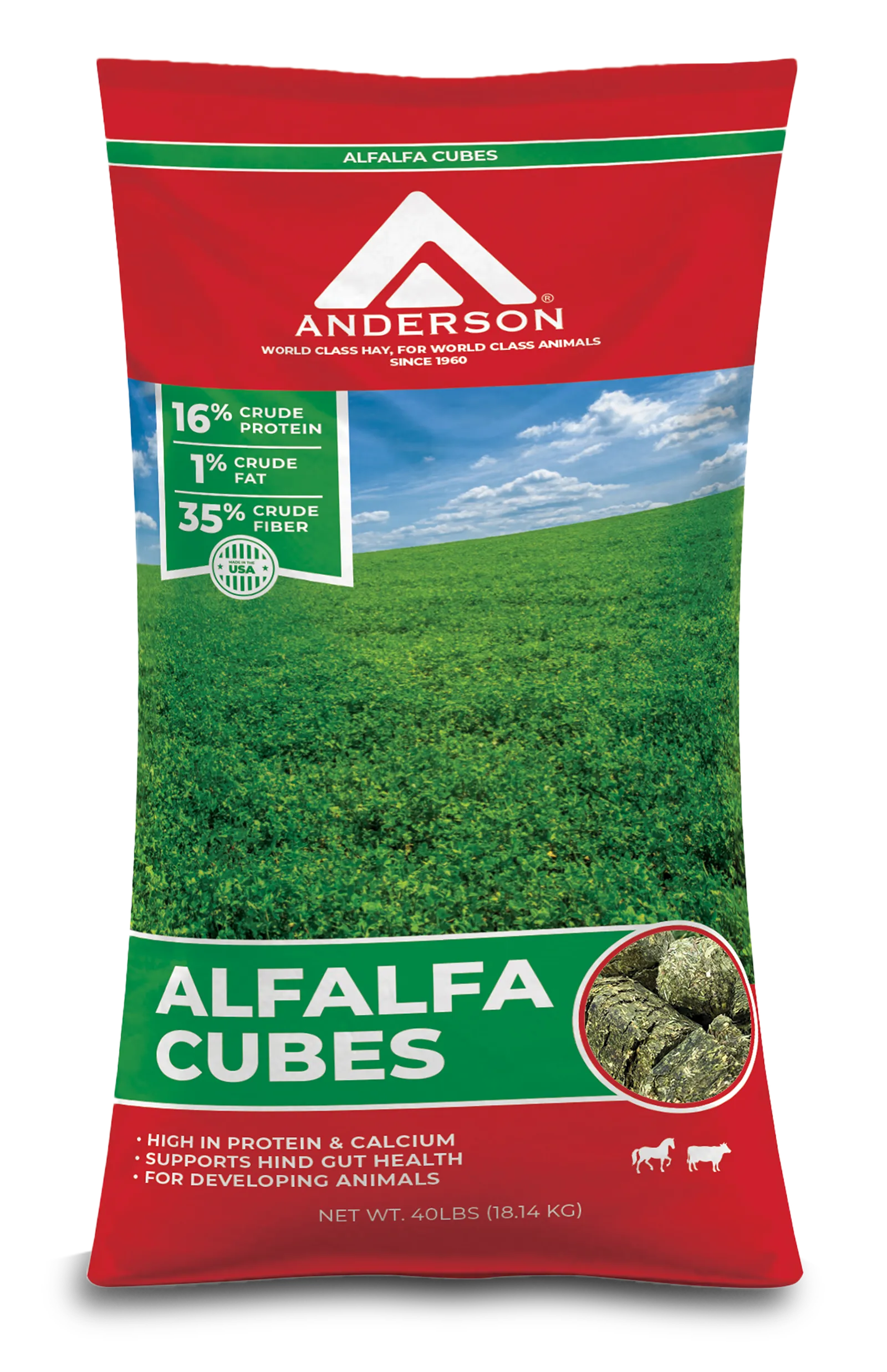 Anderson Alfalfa Cubes 40LB Bag