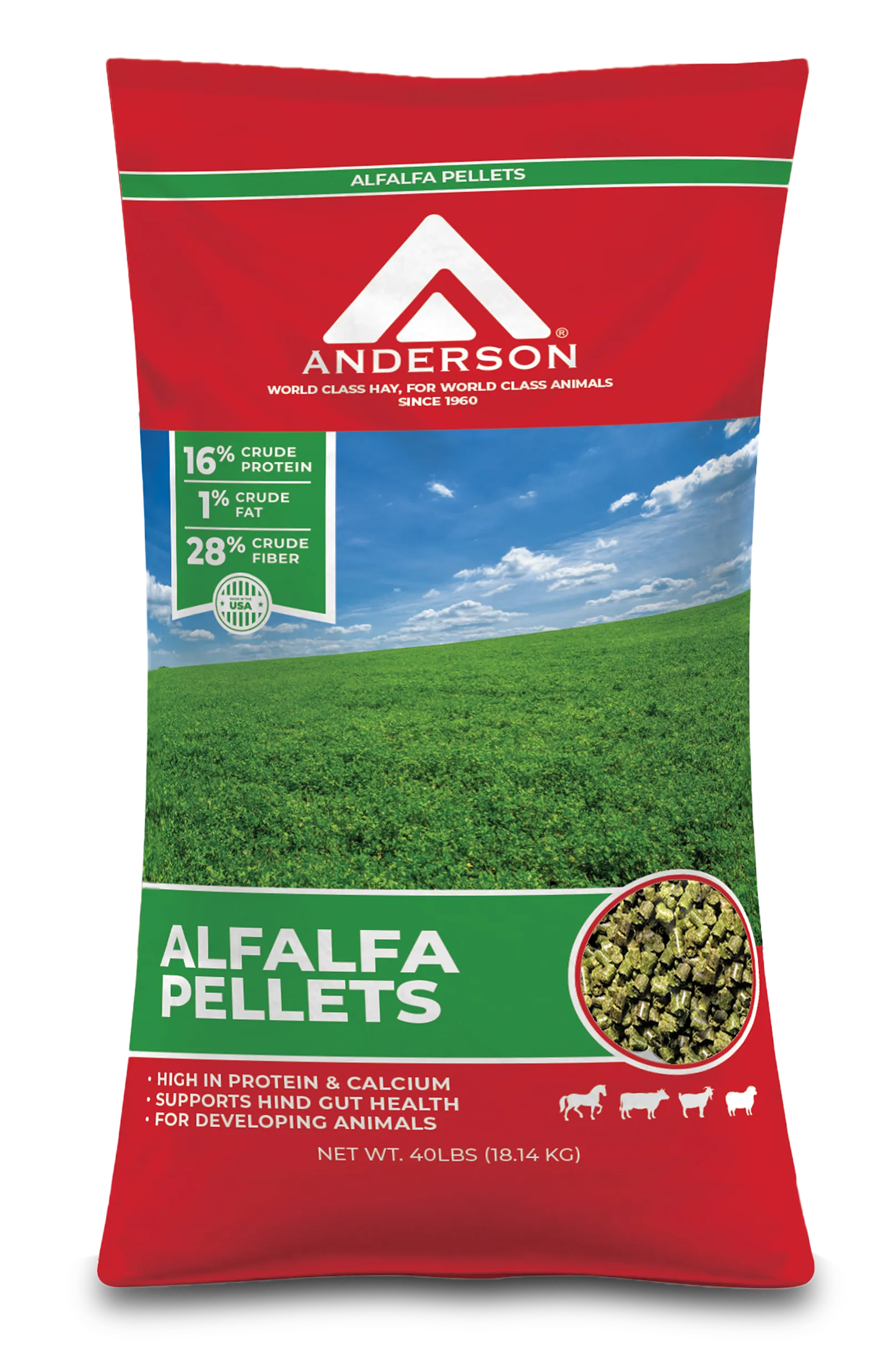 Anderson Alfalfa Pellets 40LB Bag