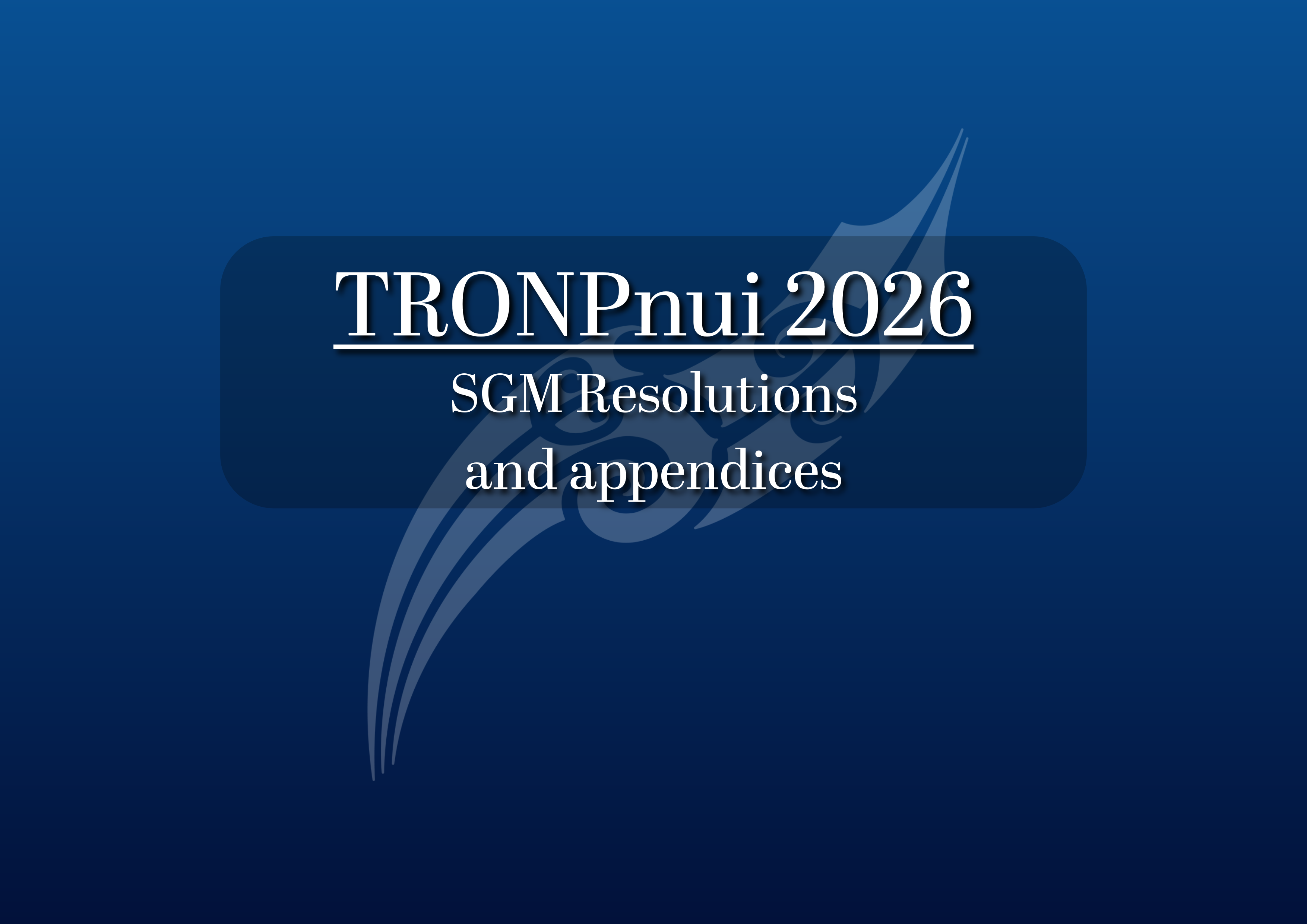 3. TRONP 2026 - SGM Resolutions and Appendices 