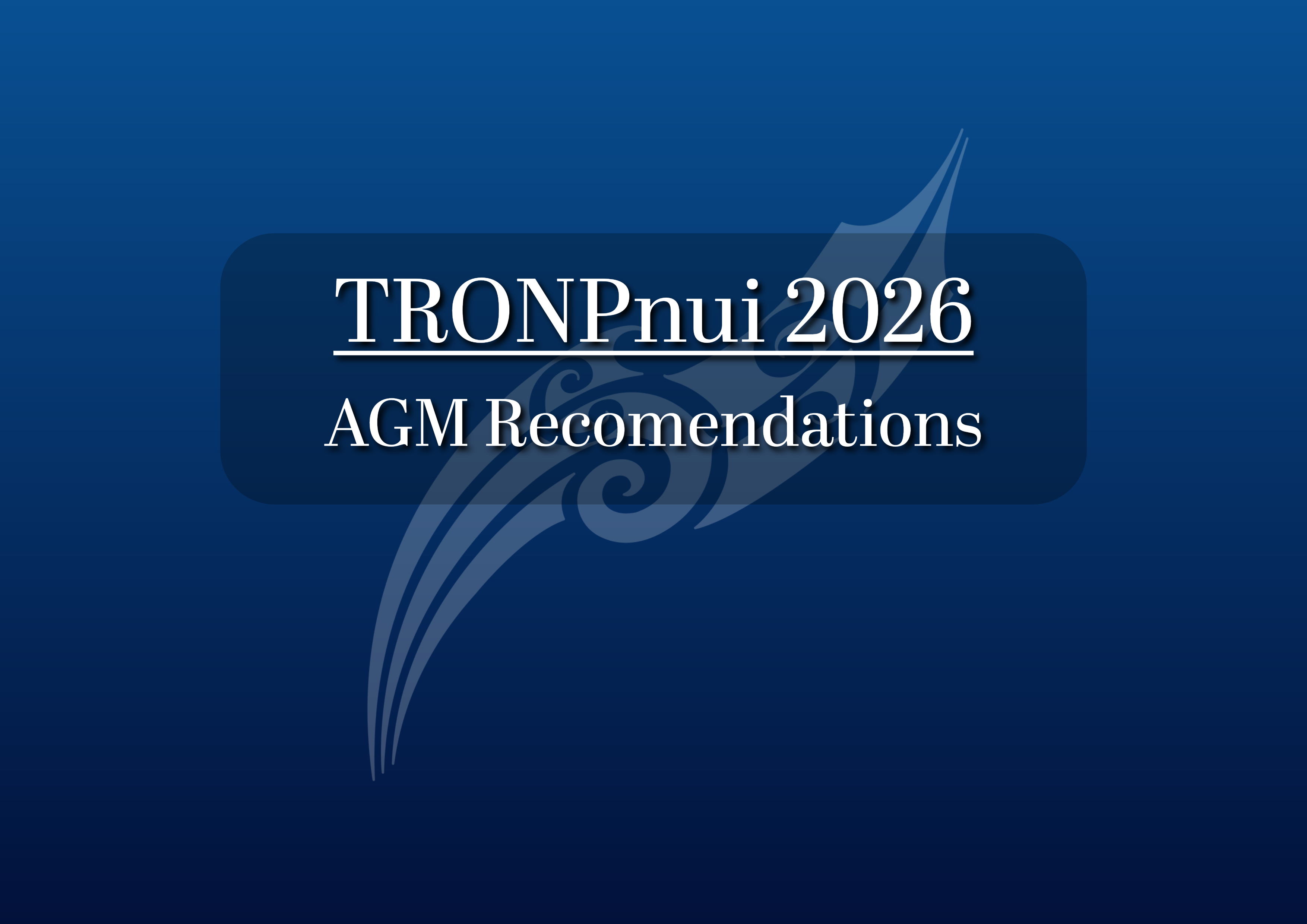 6. TRONP 2026- AGM Recommendations