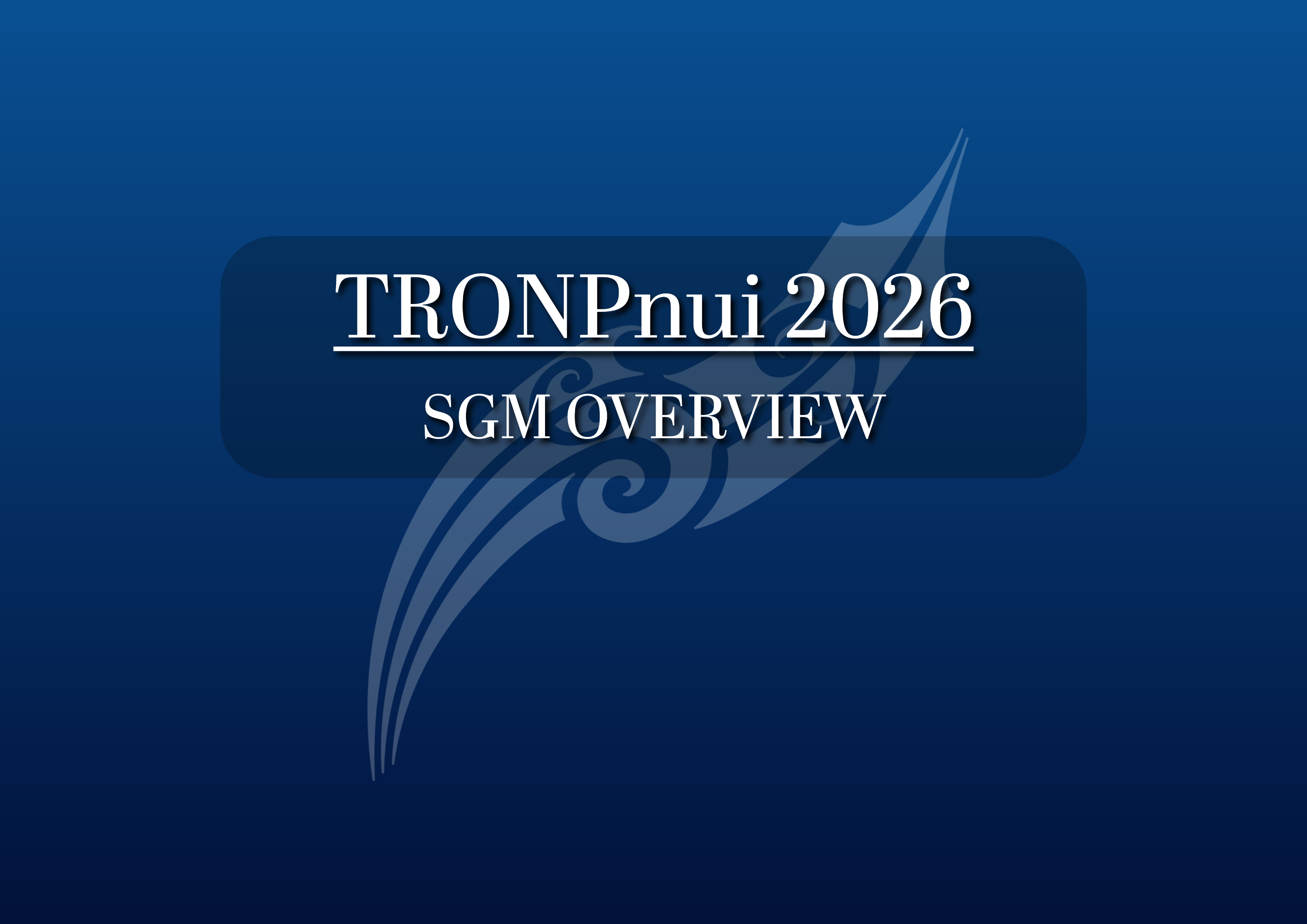  2. TRONP 2026 - SGM Overview 
