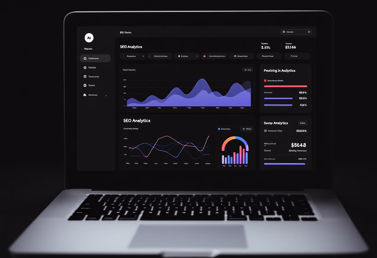 image of seo analytics on a laptop [interface]