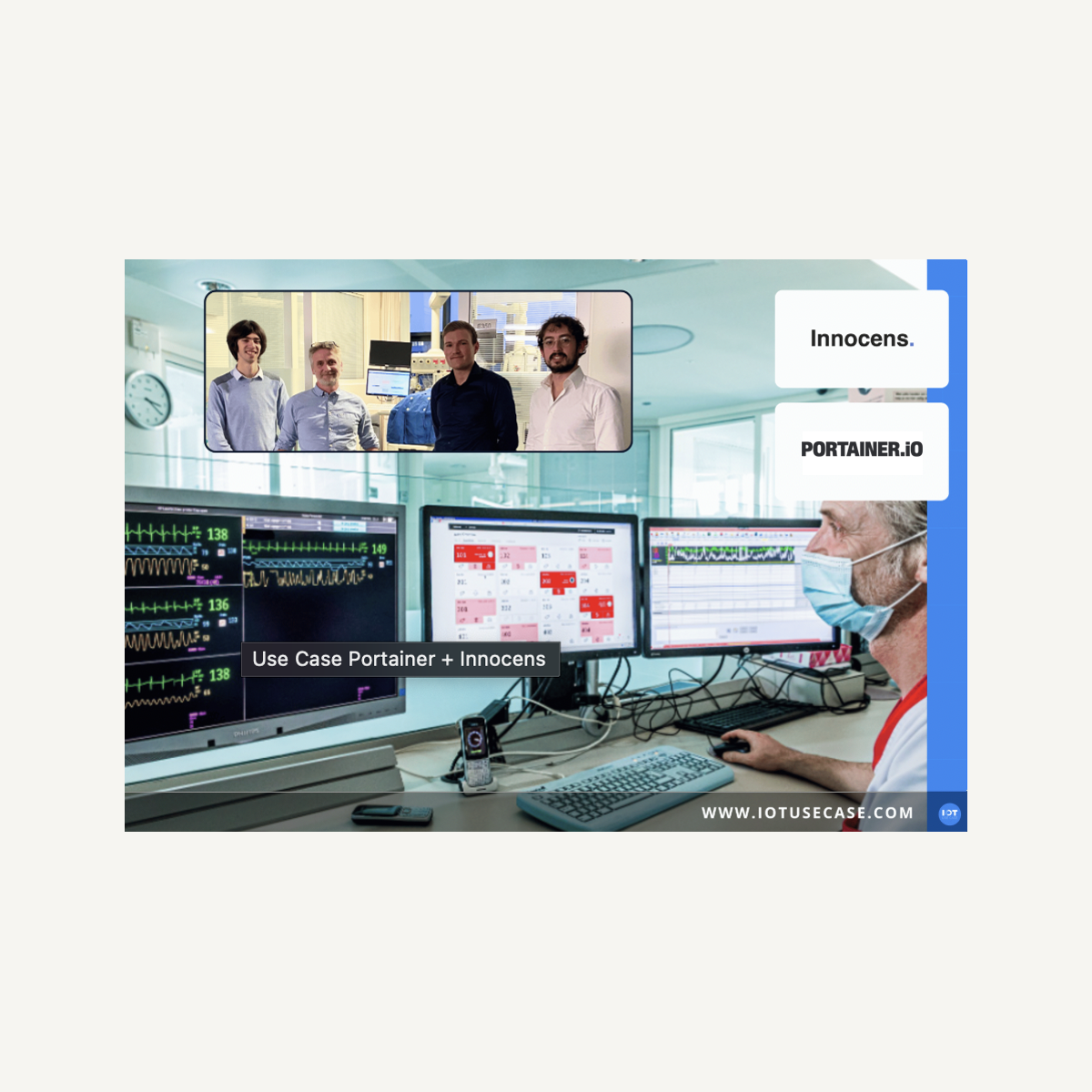 Medical monitoring screens with Portainer and Innocens collaboration use case