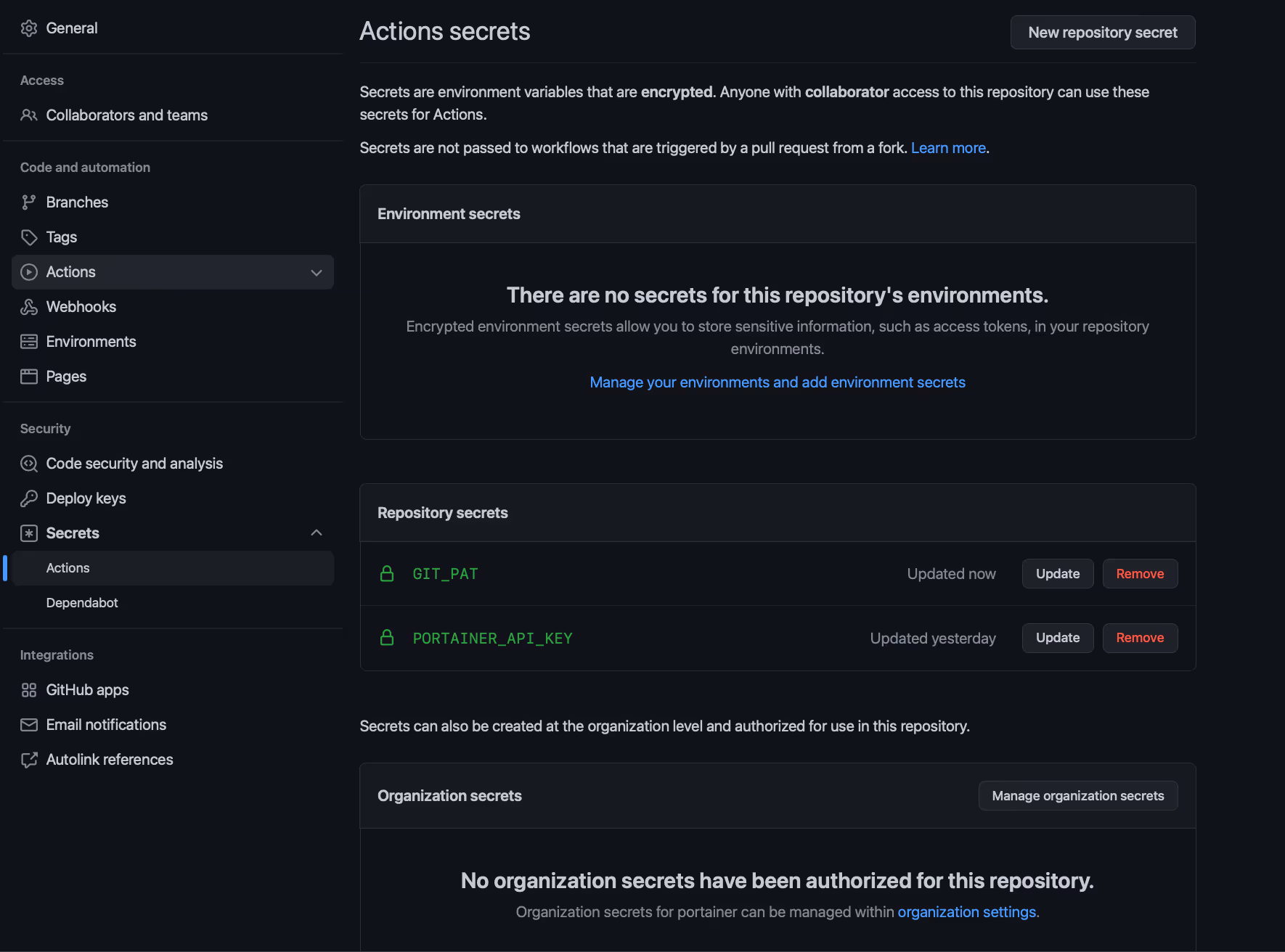 08 - GitHub Actions Secrets