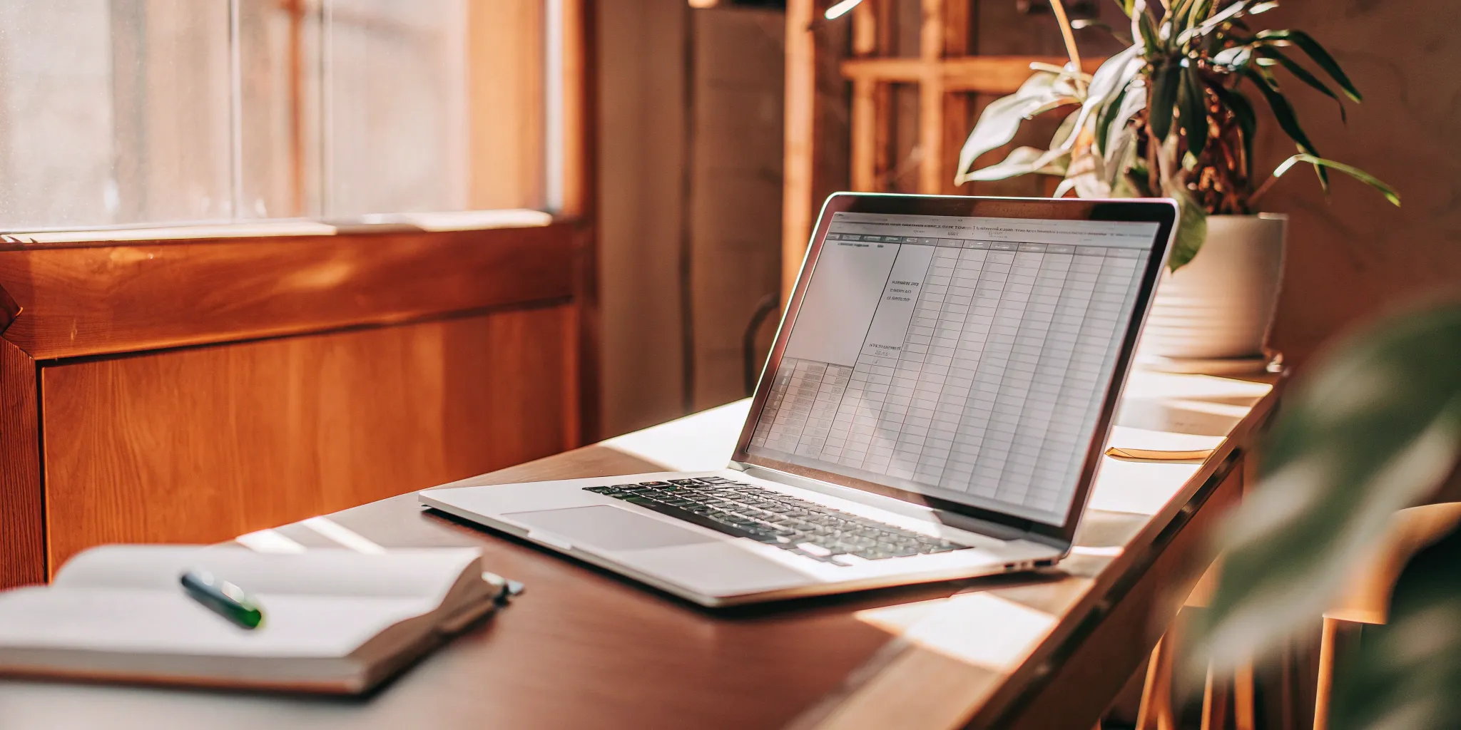 Desk of a small business owner using a laptop to find the best outsourced HR companies.