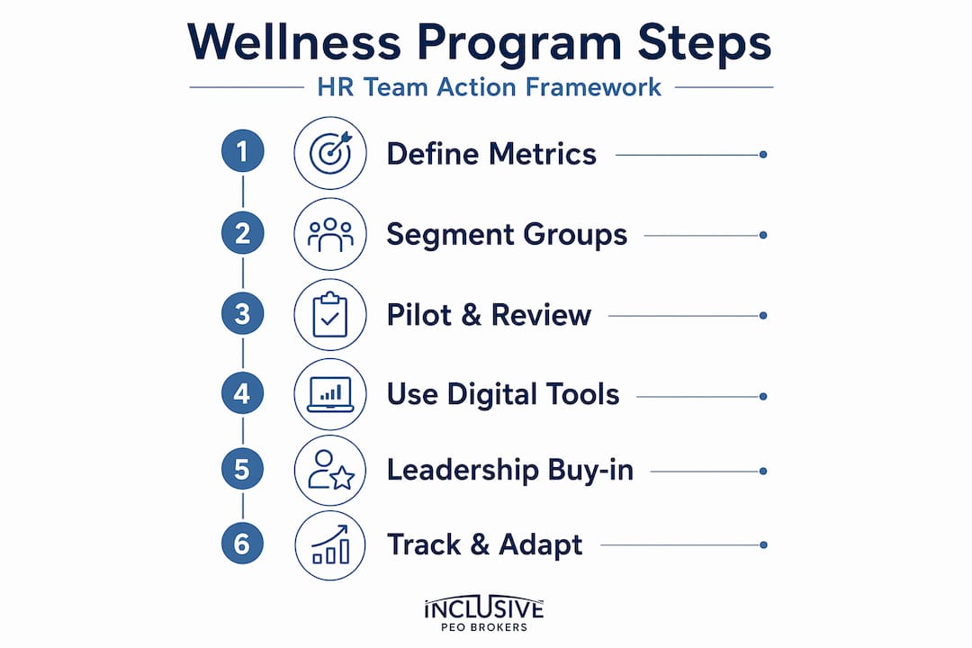 Infographic showing HR wellness program steps