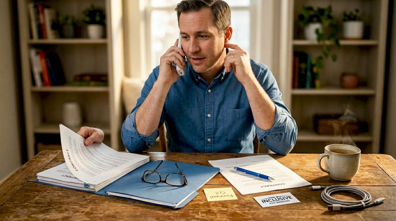 HR manager handling renewal paperwork