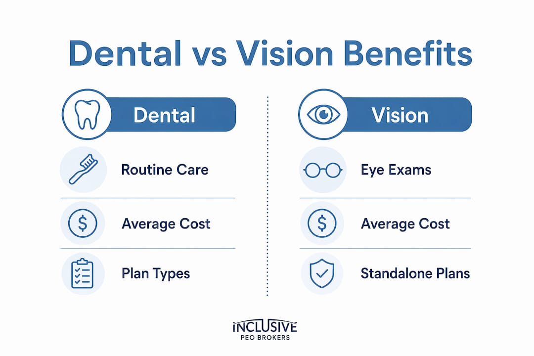 Infographic comparing dental and vision benefits