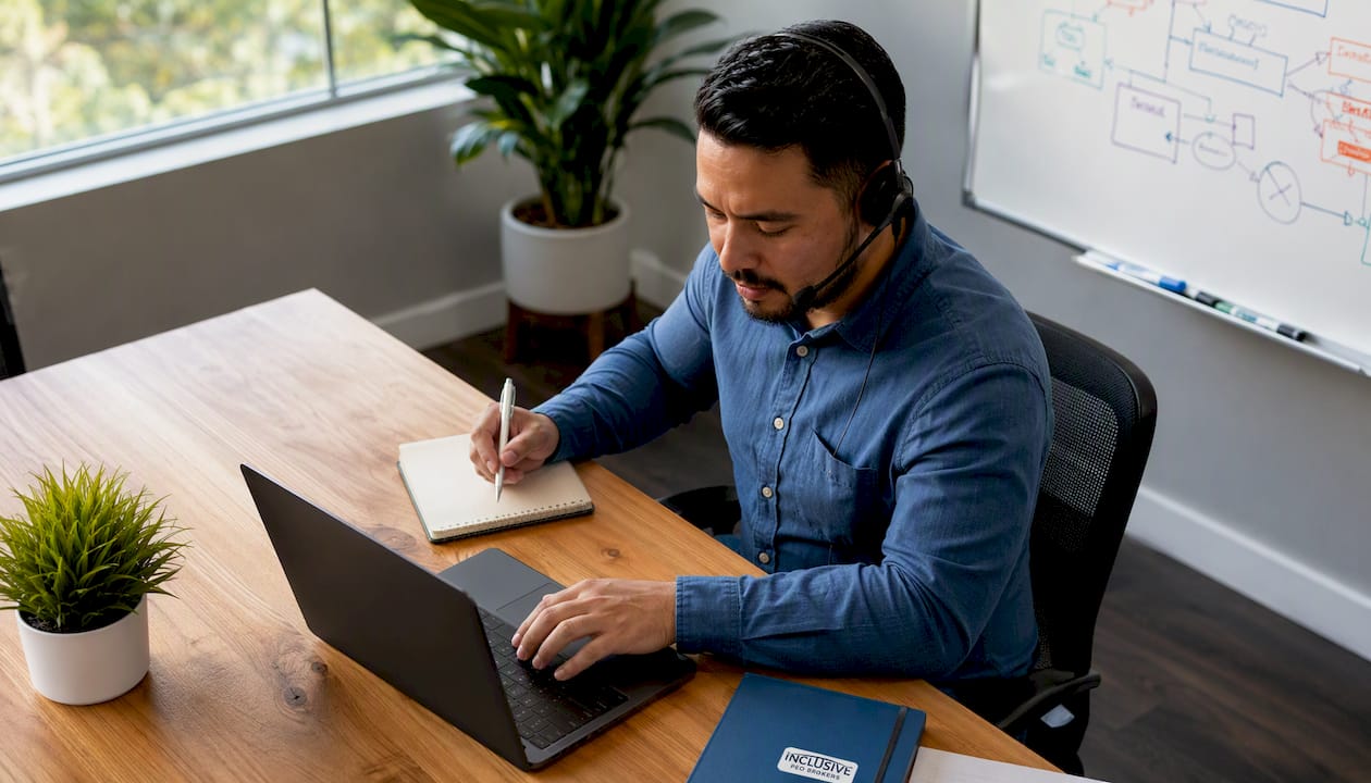 HR specialist working in team-based service office
