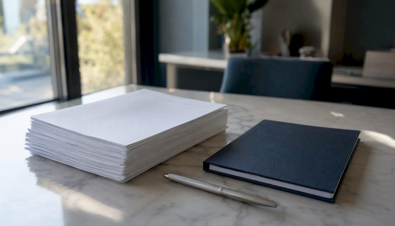 Workers' compensation claim forms on desk