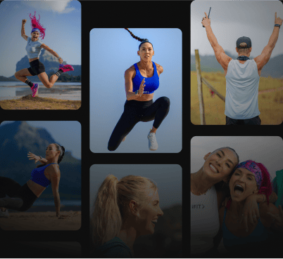 Grid of photos featuring iFIT trainers.