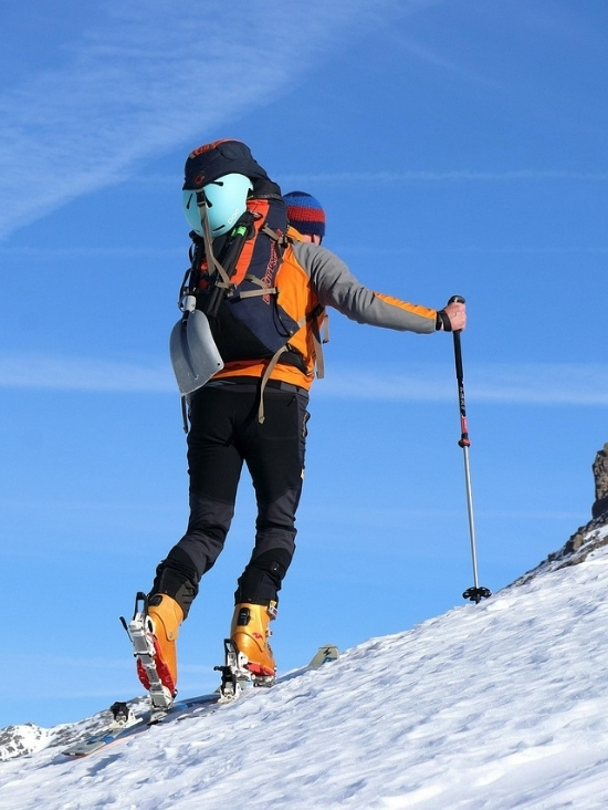 Ski touring in winter in Combloux, a unique experience in the French Alps near Mont-Blanc.