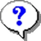 A blue question mark on a black background.