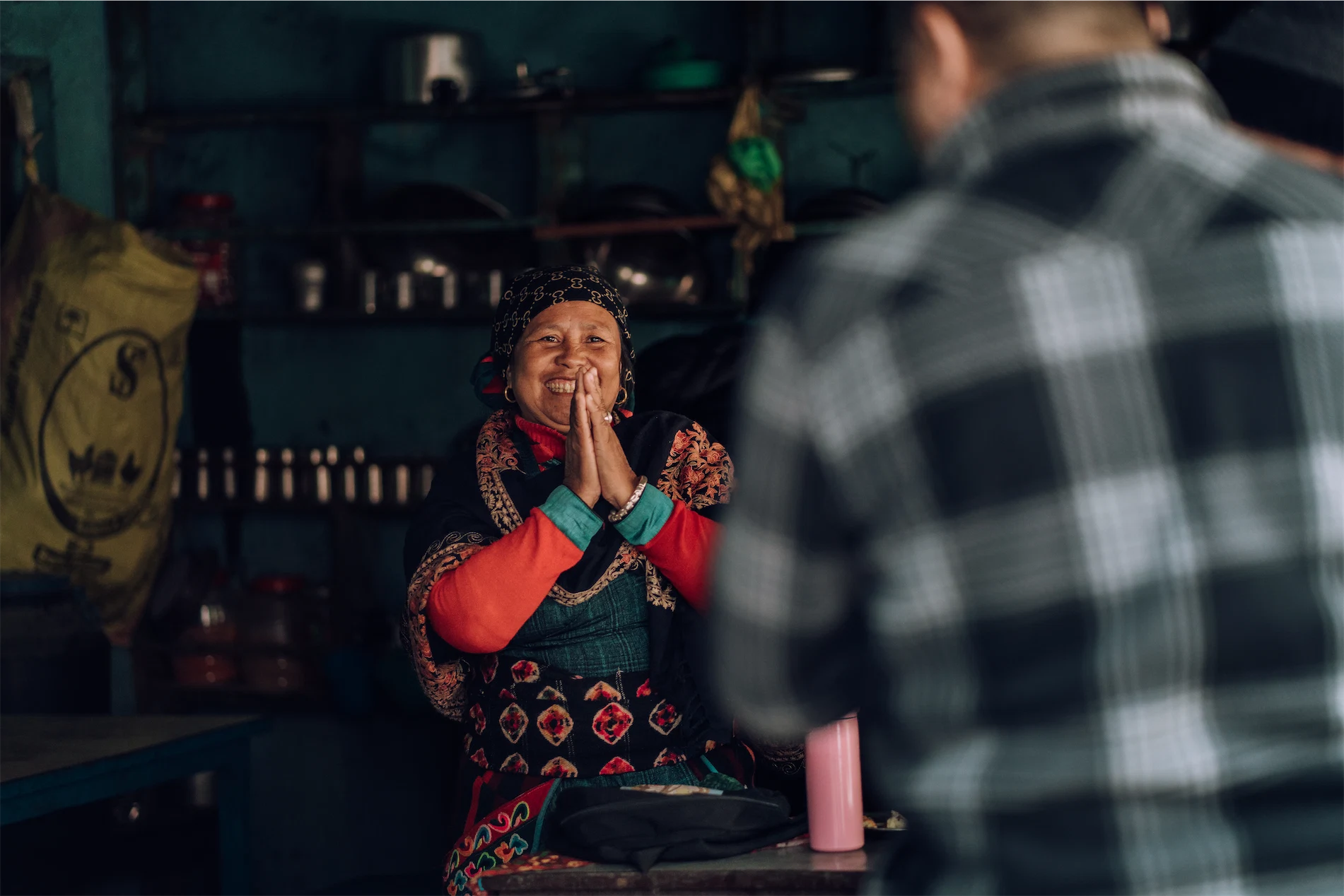 Your girl with headphones and smiling