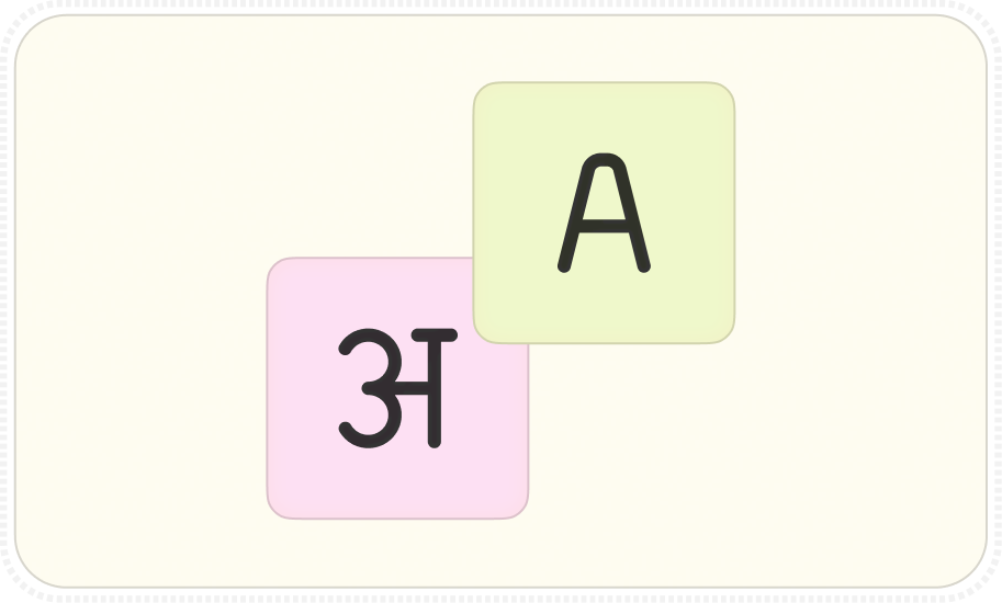 Translation icon showing Hindi and English characters