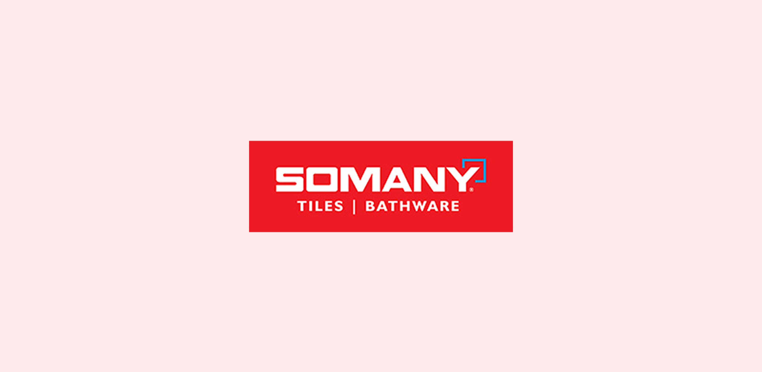 SOMANY logo with the tagline Tiles | Bathware on a red rectangular background.