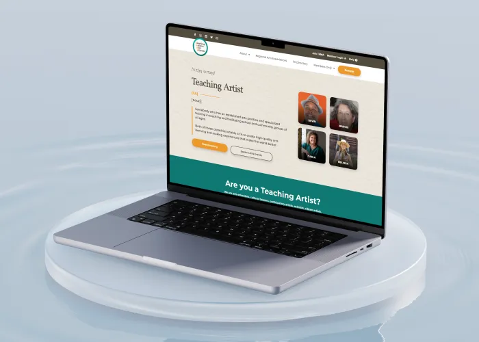 Teaching Artists of the Mid-Atlantic website design by Springwave Studios