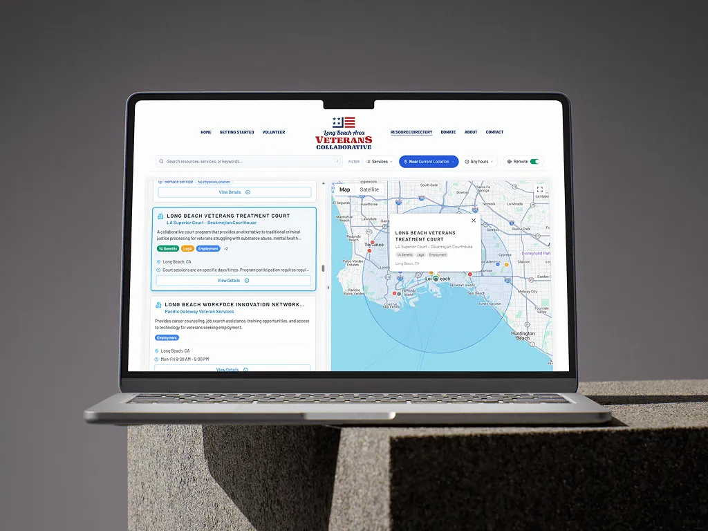 Long Beach Area Veterans Collaborative website design by Springwave Studios