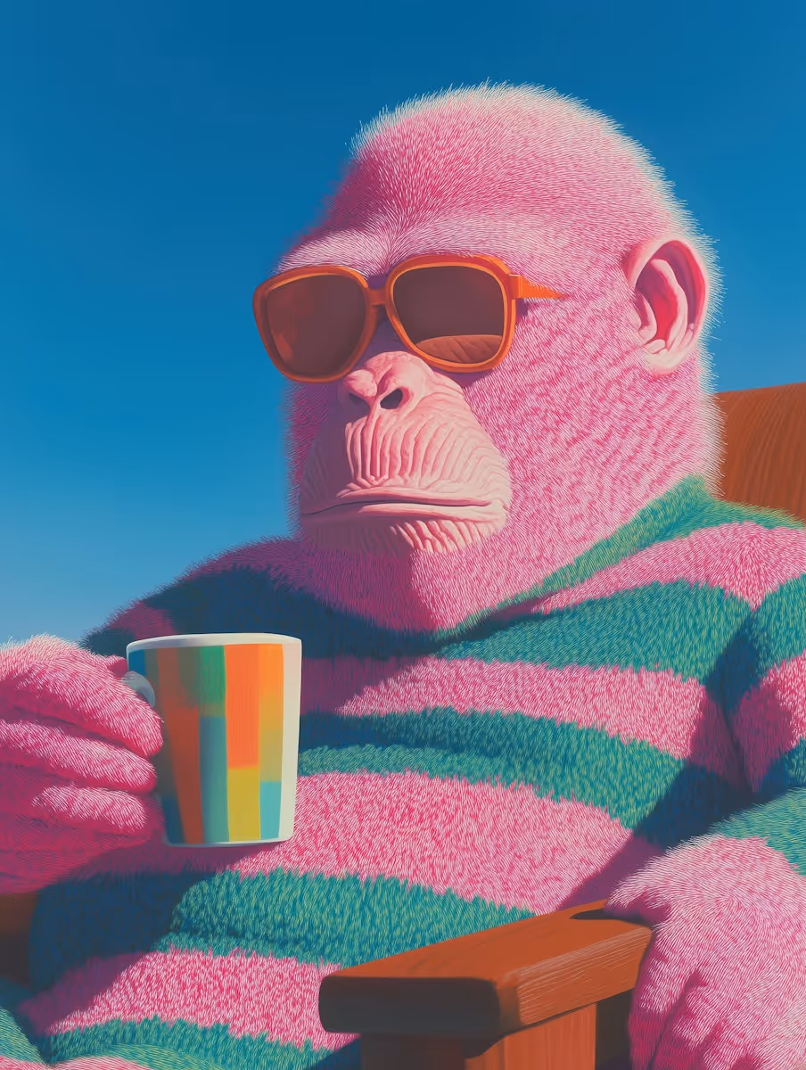 Pink Gorilla with Sunglasses