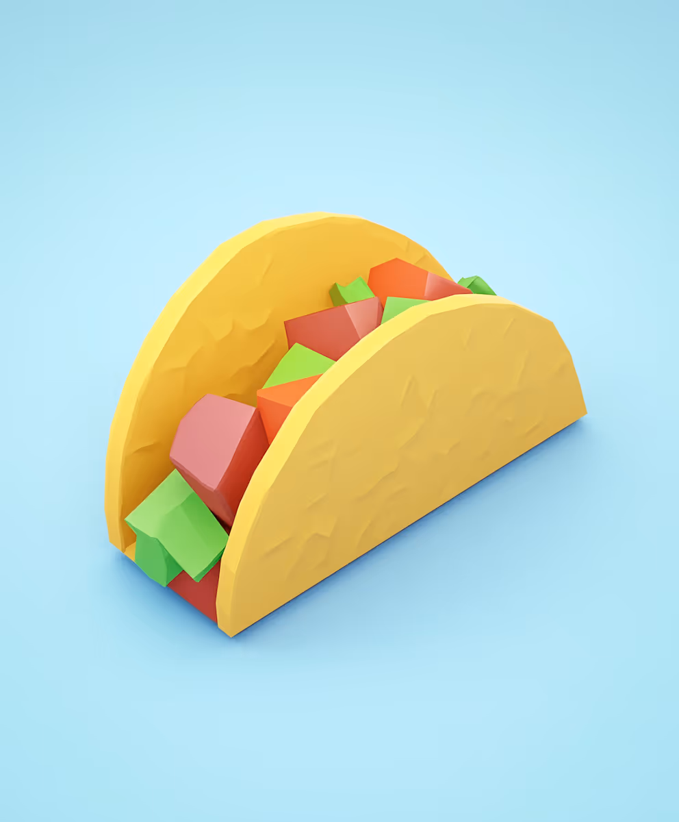 Stylized 3D Taco Illustration
