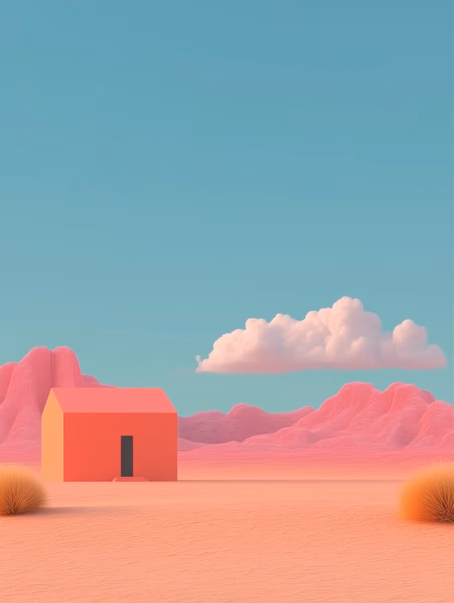 Surreal Pink Desert Landscape