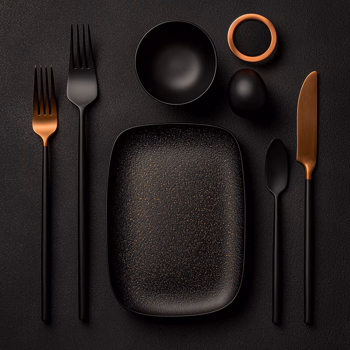 Elegant Tableware Flat Lay