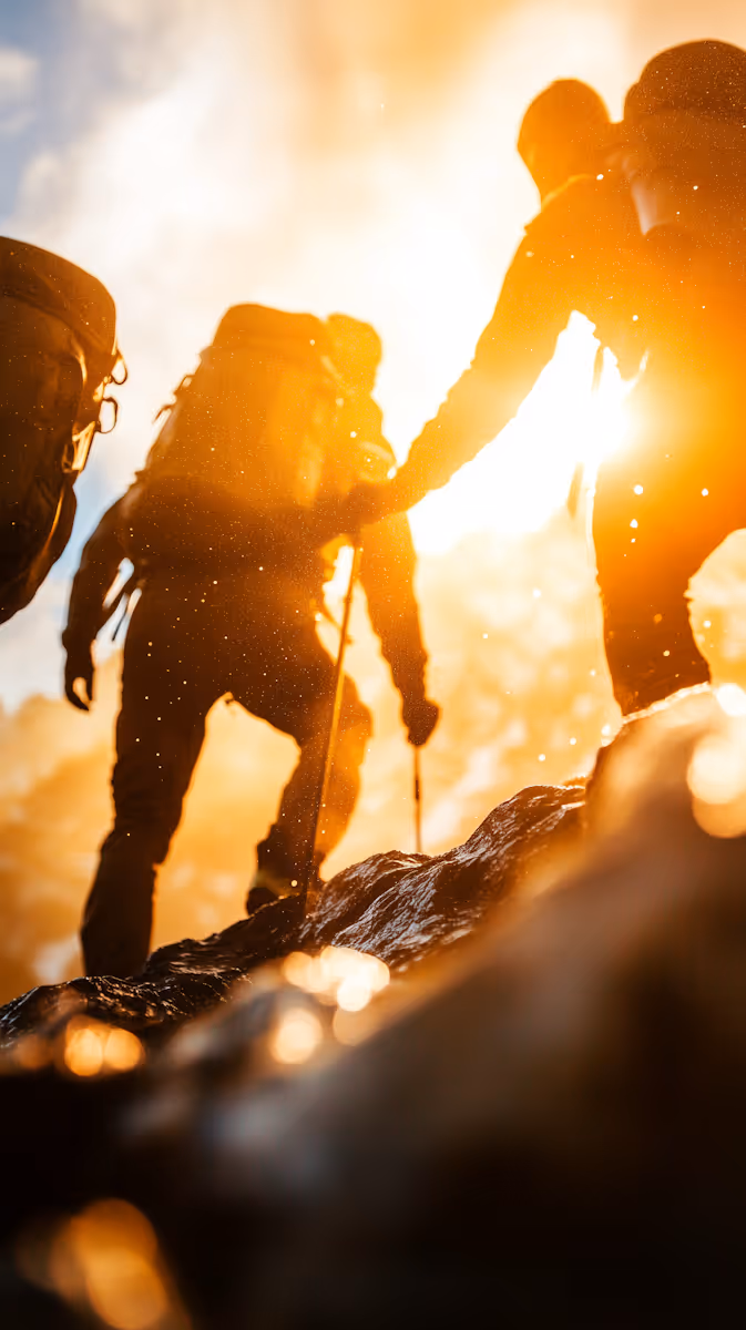 Hikers at Sunrise