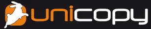 Unicopy logo featuring stylized white rabbit in an orange square followed by the text 'unicopy'.
